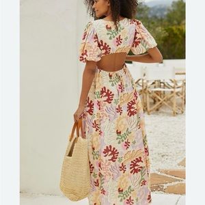- Anthropologie Beach Riot Western dress in desert succulent